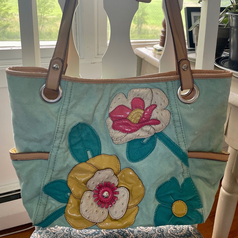 Light teal purse